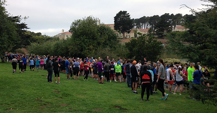 Lining up at the start line in Mt. Lake Park (2014)