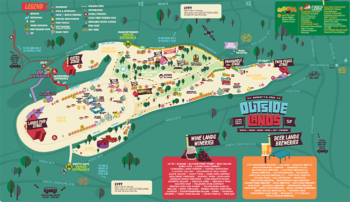 A map of the festival in Golden Gate Park