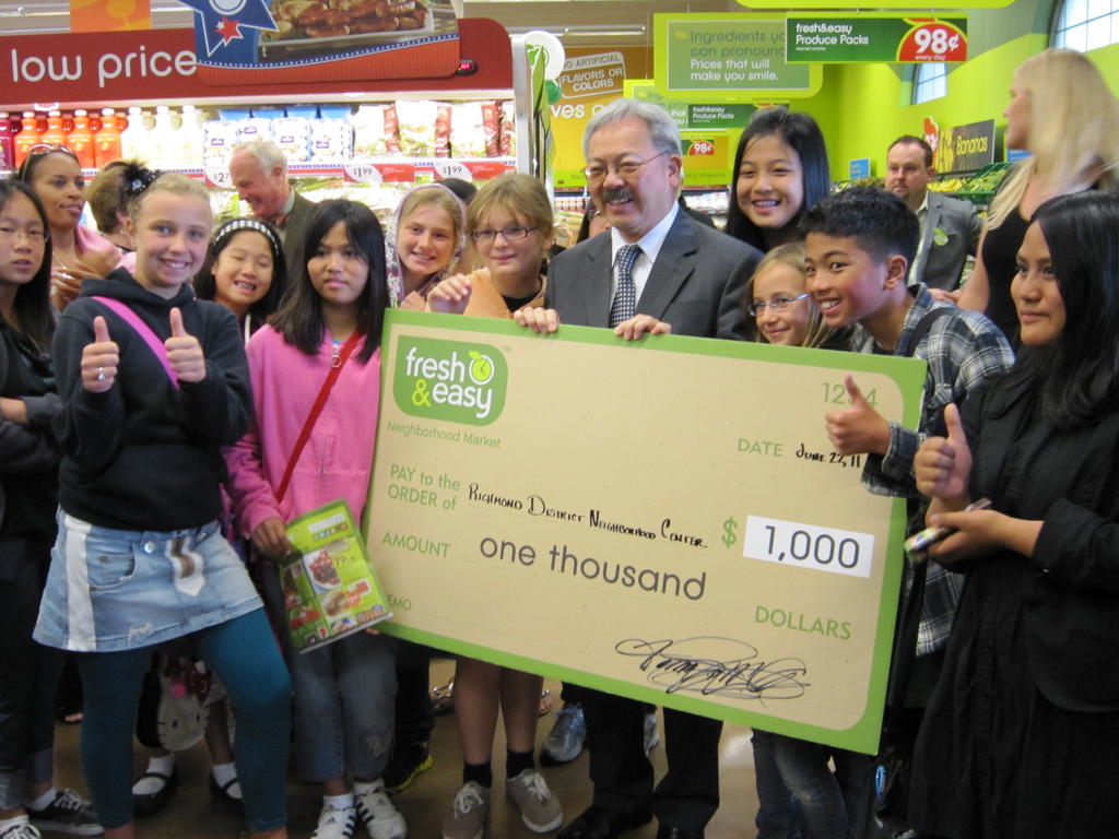 Mayor Ed Lee was on hand for the opening and helped present a check from the store to the RDNC