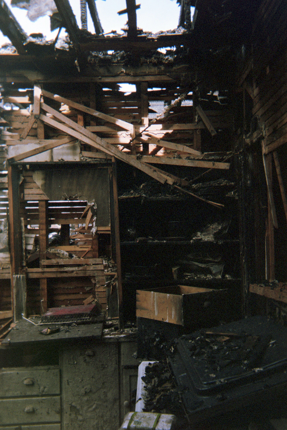 The charred remains of Patricia's kitchen