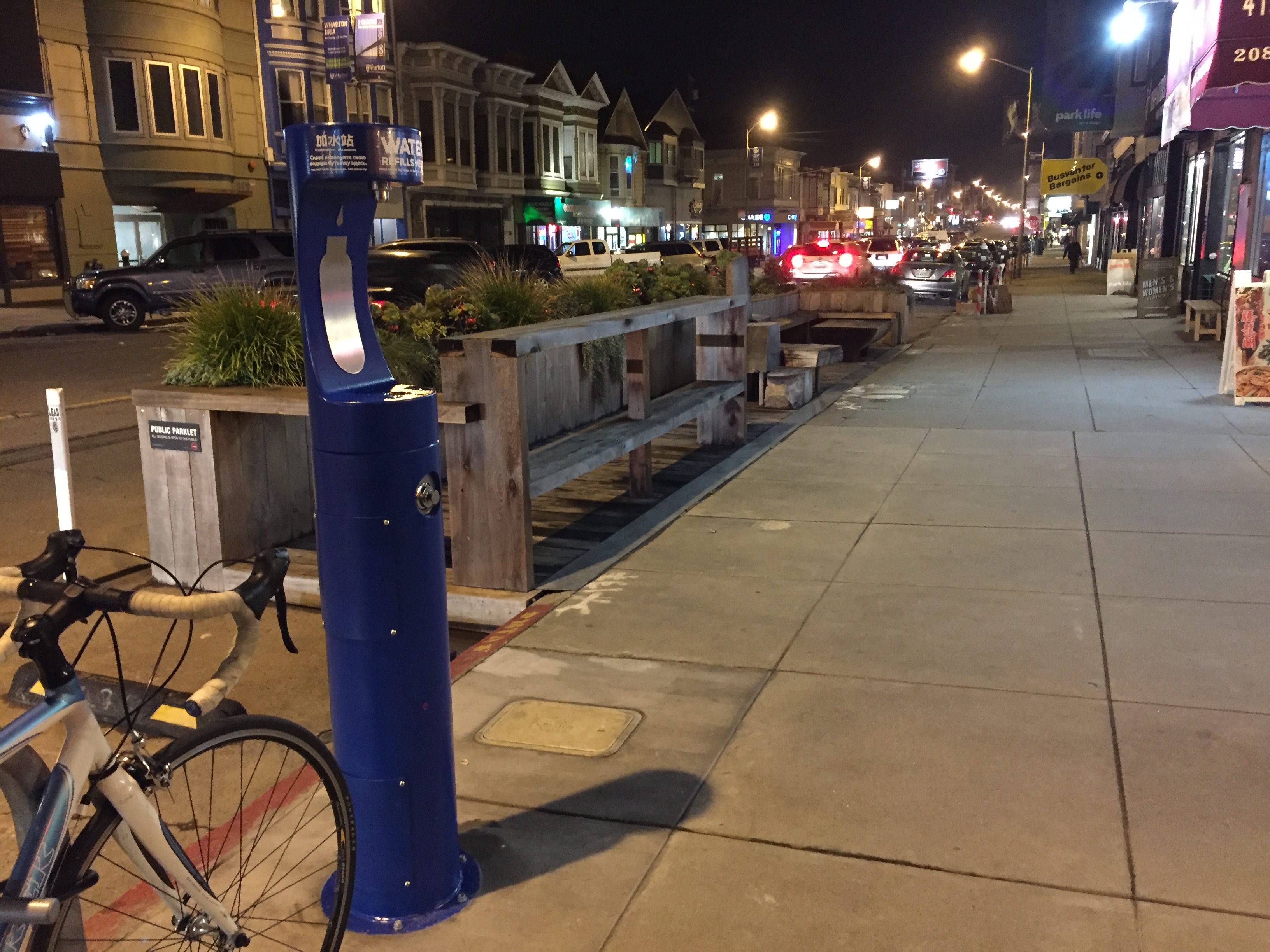 The new tap water station at Clement Street & 3rd Avenue