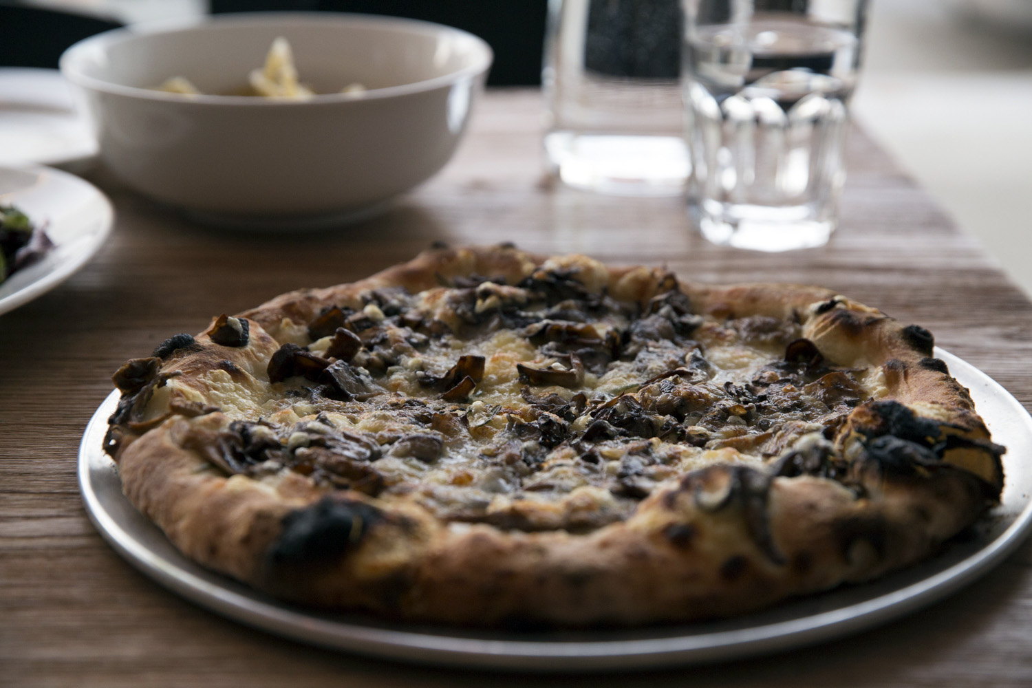The Alamo Pie pizza at Fiorella (Mushroom, rosemary, cream, garlic and fontina)