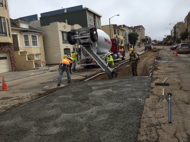 Repair work on 25th Avenue. Photo by SF Public Works