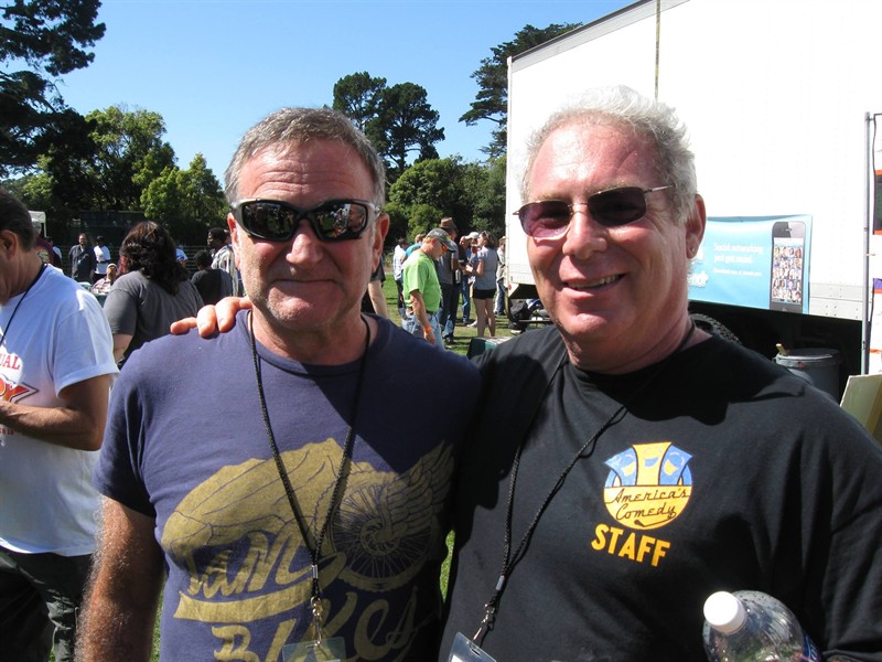 Robin Williams and Steve Bloom pose backstage at Comedy Day in the Park in 2011. Source: capradio.org