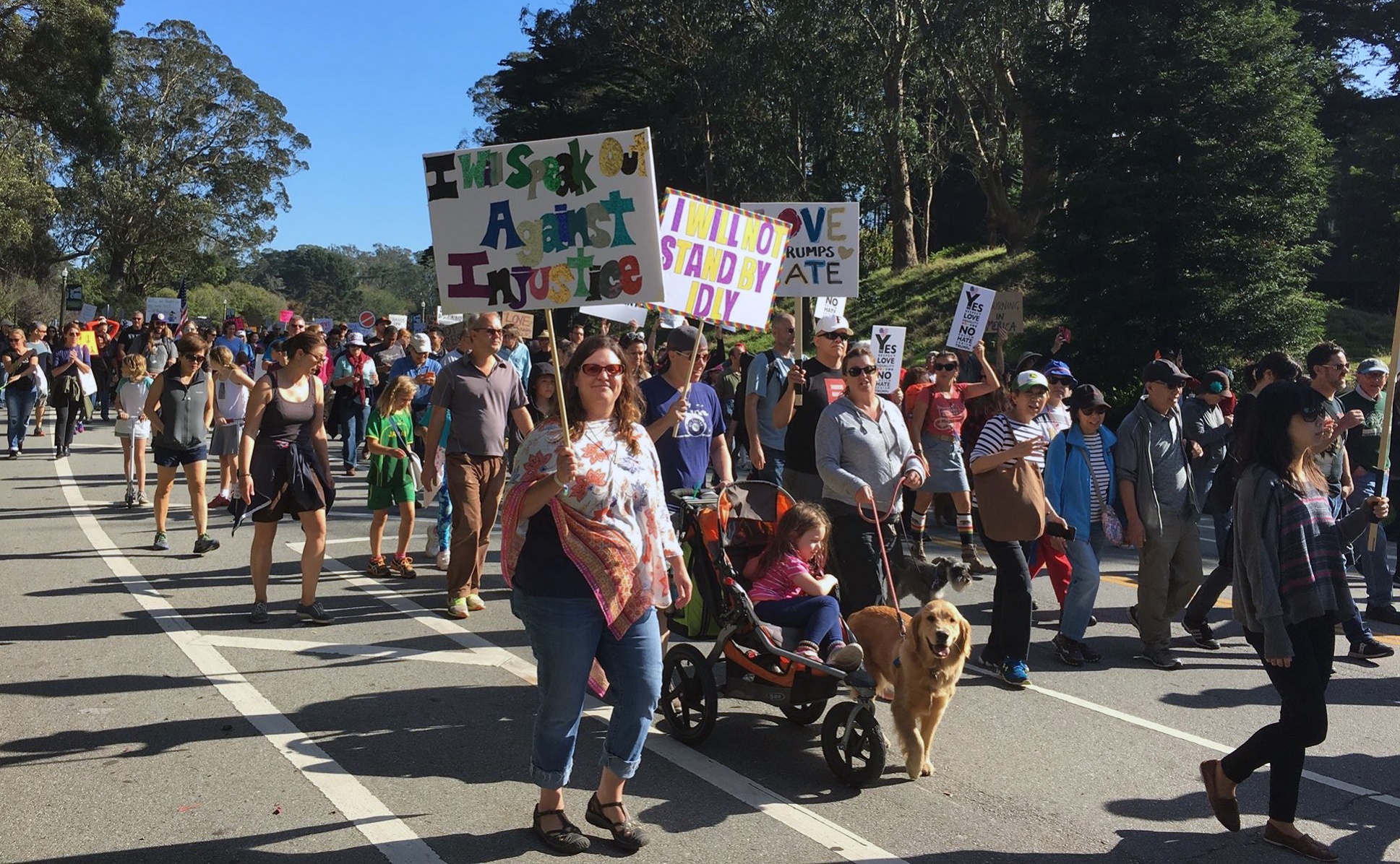 An estimated 2,000 people came out for Sunday's San Francisco March for America in Golden Gate Park.