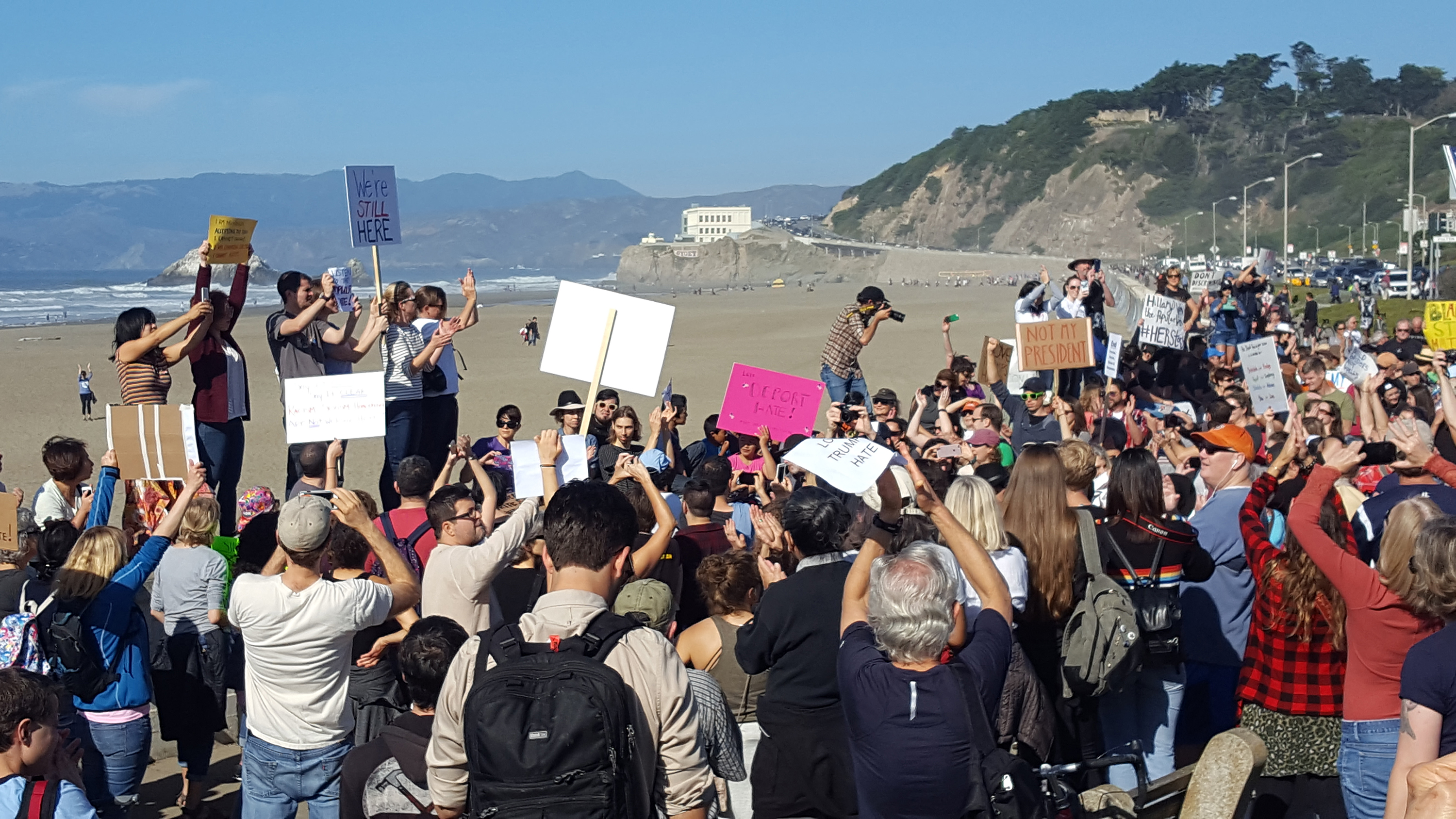 Finishing up with a brief rally on the Ocean Beach promenade.