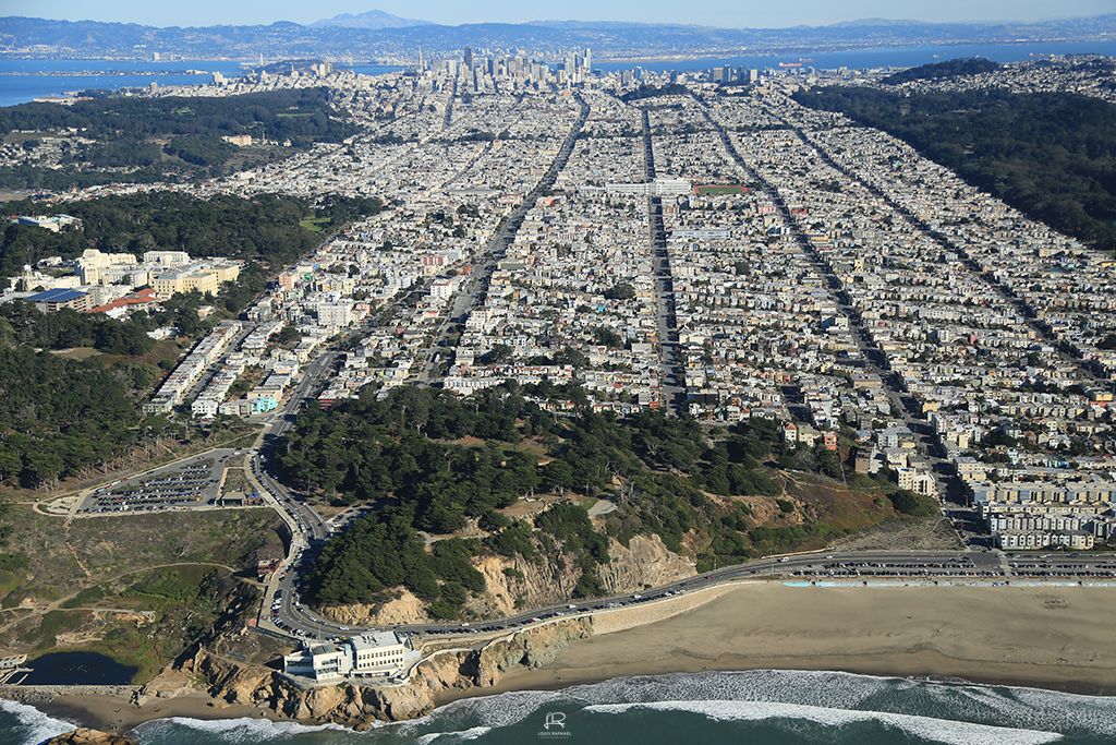 An aerial view of Sutro Heights Park. Photo by Louis Raphael. 